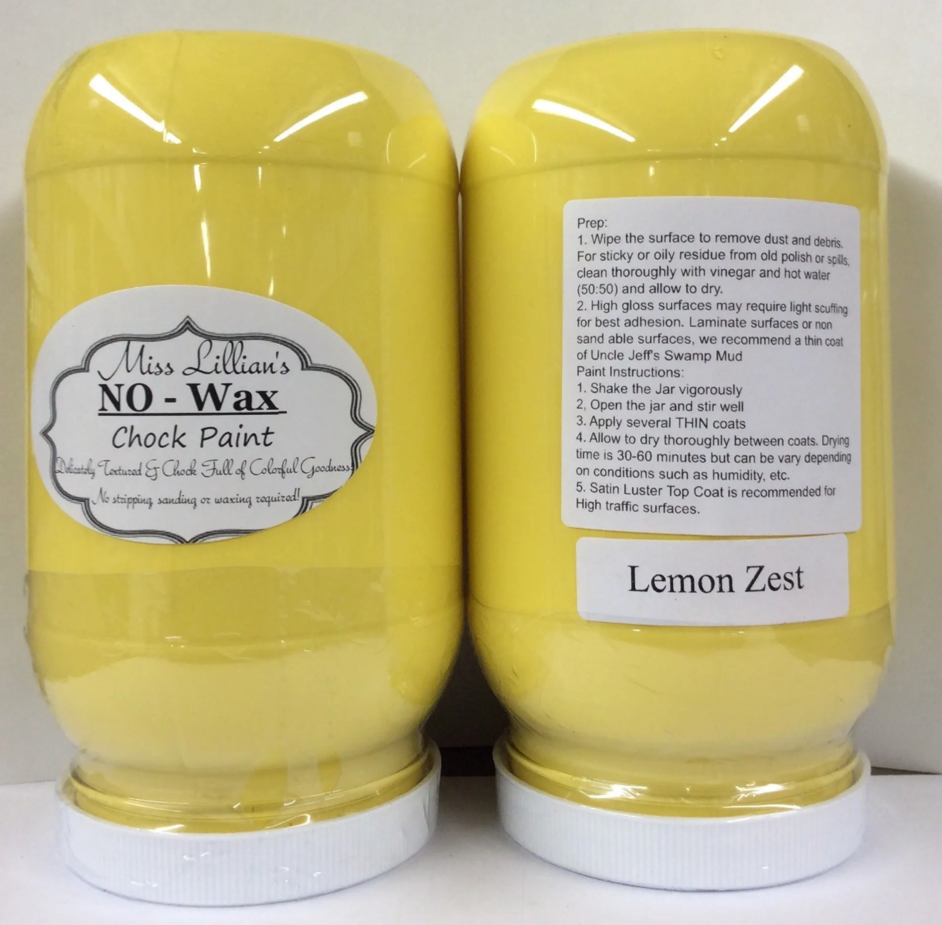 Lemon Zest – Bright Citrus Yellow chalk style paint | Miss Lillian’s NO WAX Chock Paint Yummy Yellows Collection