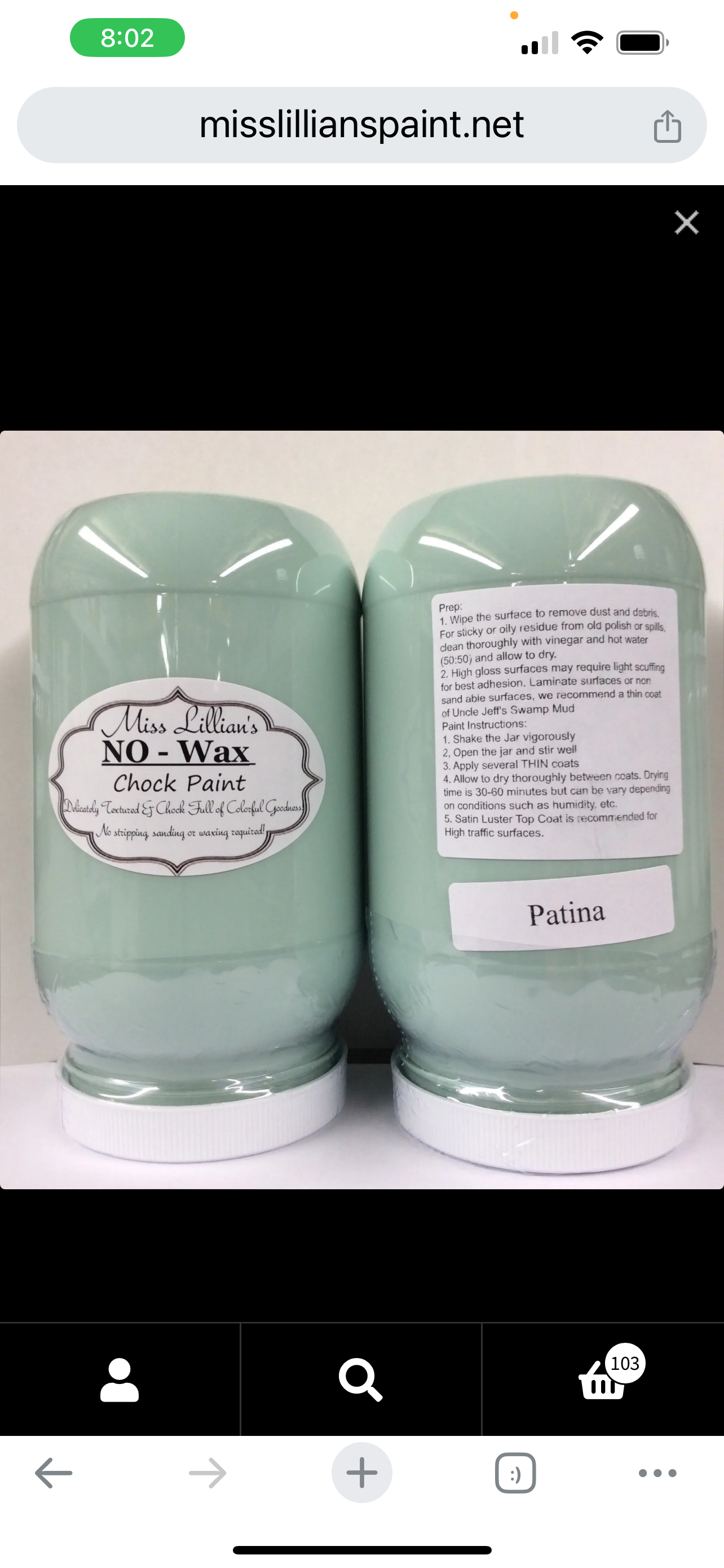 Patina – Muted green with soft blue undertones chalk style paint | Miss Lillian’s NO WAX Chock Paint Glowing Greens Collection