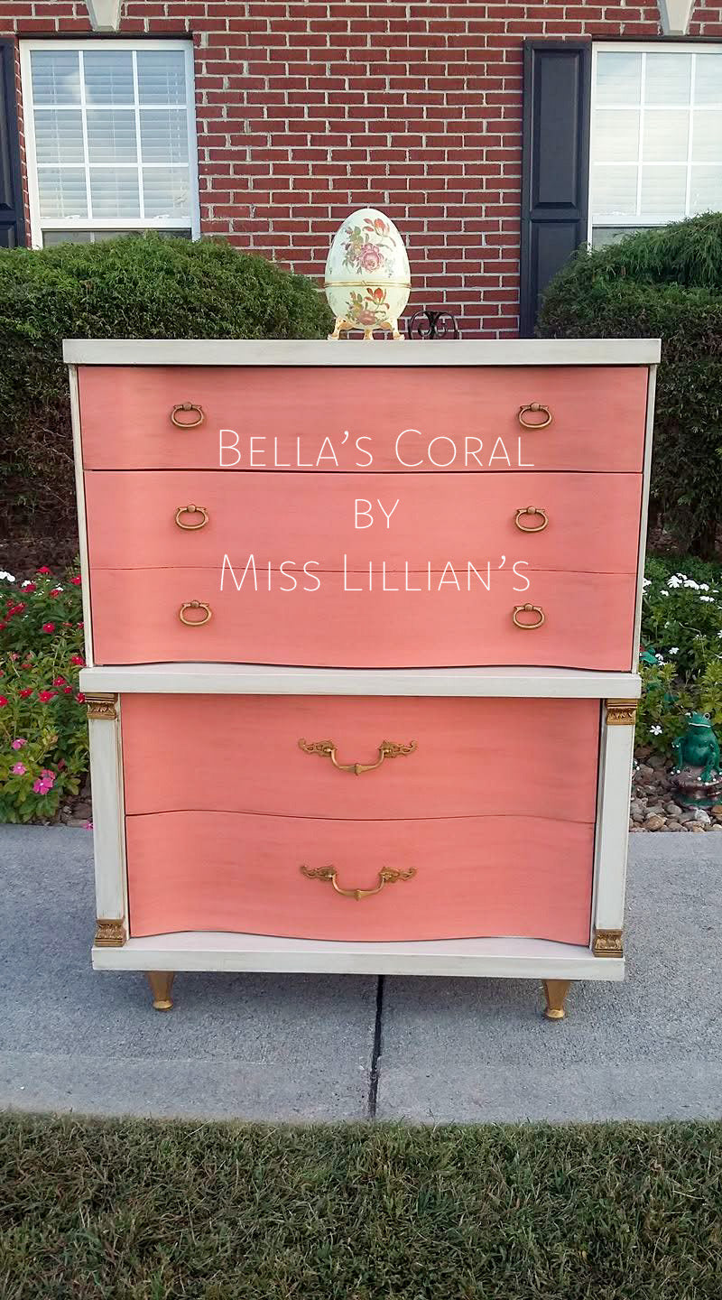 Bella’s Coral – Soft Coral Pink Chalk Style Paint | Miss Lillian’s NO WAX Chock Paint Cheerful Corals & Opulent Oranges Collection