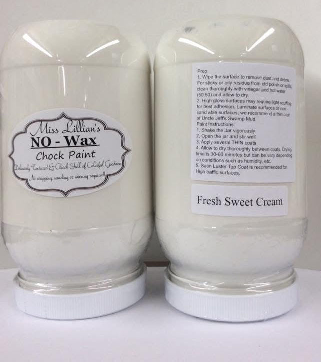 Fresh Sweet Cream – soft warm cream chalk style paint | Miss Lillian’s NO WAX Chock Paint Classic Creams & Whispering Whites Collection