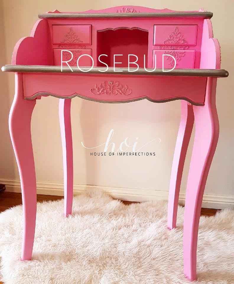 Rosebud – Bright Pink Chalk Style Paint | Miss Lillian’s NO WAX Chock Paint Perfect Pinks Collection & Rich Reds Collection