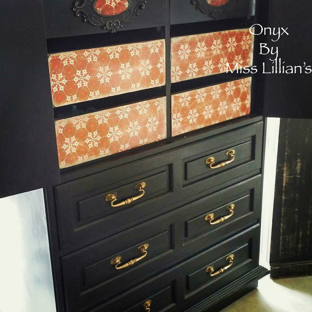 Onyx – Bold Jet Black chalk style paint | Miss Lillian’s NO WAX Chock Paint Bold Blacks & Browns Collection