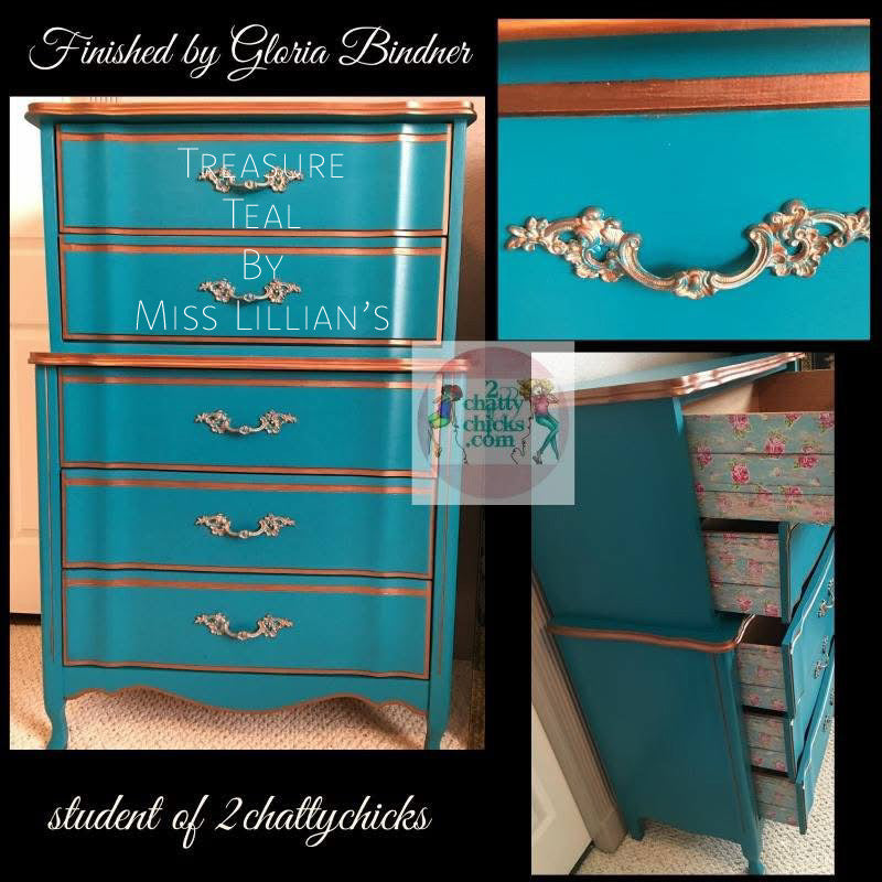 Treasure Teal – rich jewel-tone teal chalk style paint | Miss Lillian’s NO WAX Chock Paint Totally Turquoise & Teal Collection