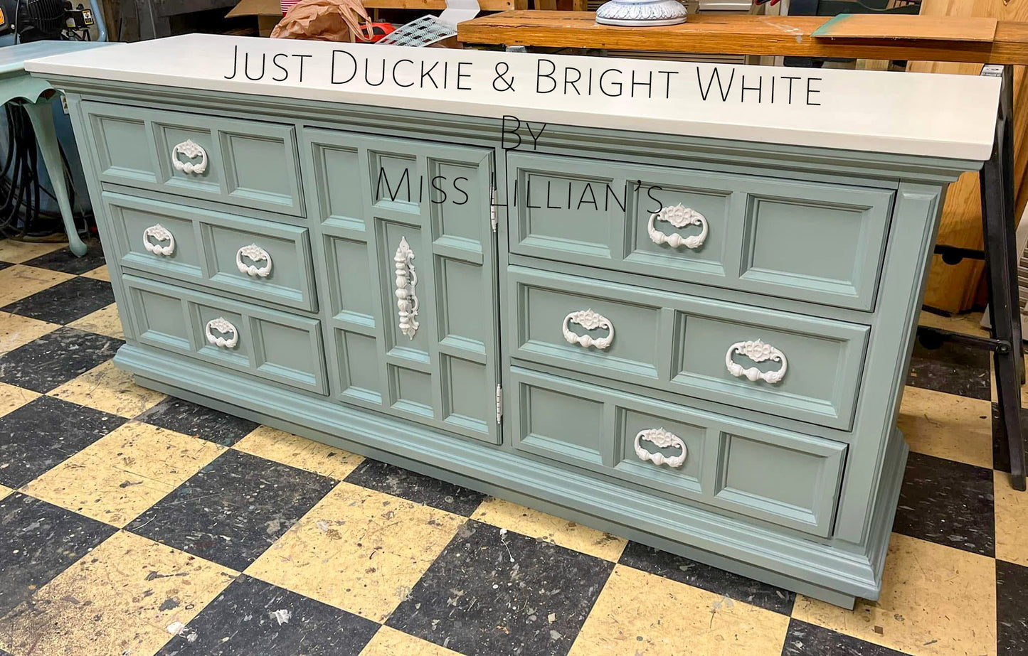 Bright White – crisp pure white chalk style paint | Miss Lillian’s NO WAX Chock Paint Classic Creams & Whispering Whites Collection