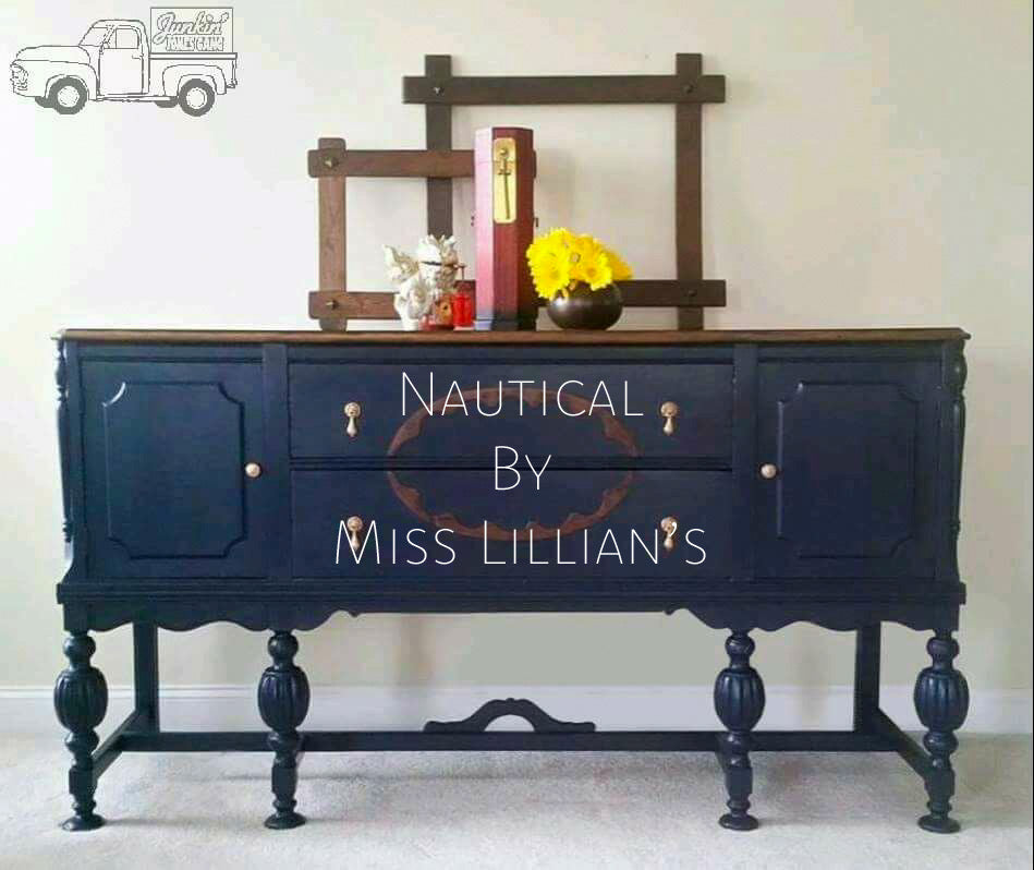 Nautical – Deep Navy Blue Chalk Style Paint | Miss Lillian’s NO WAX Chock Paint Beautiful Blues Collection