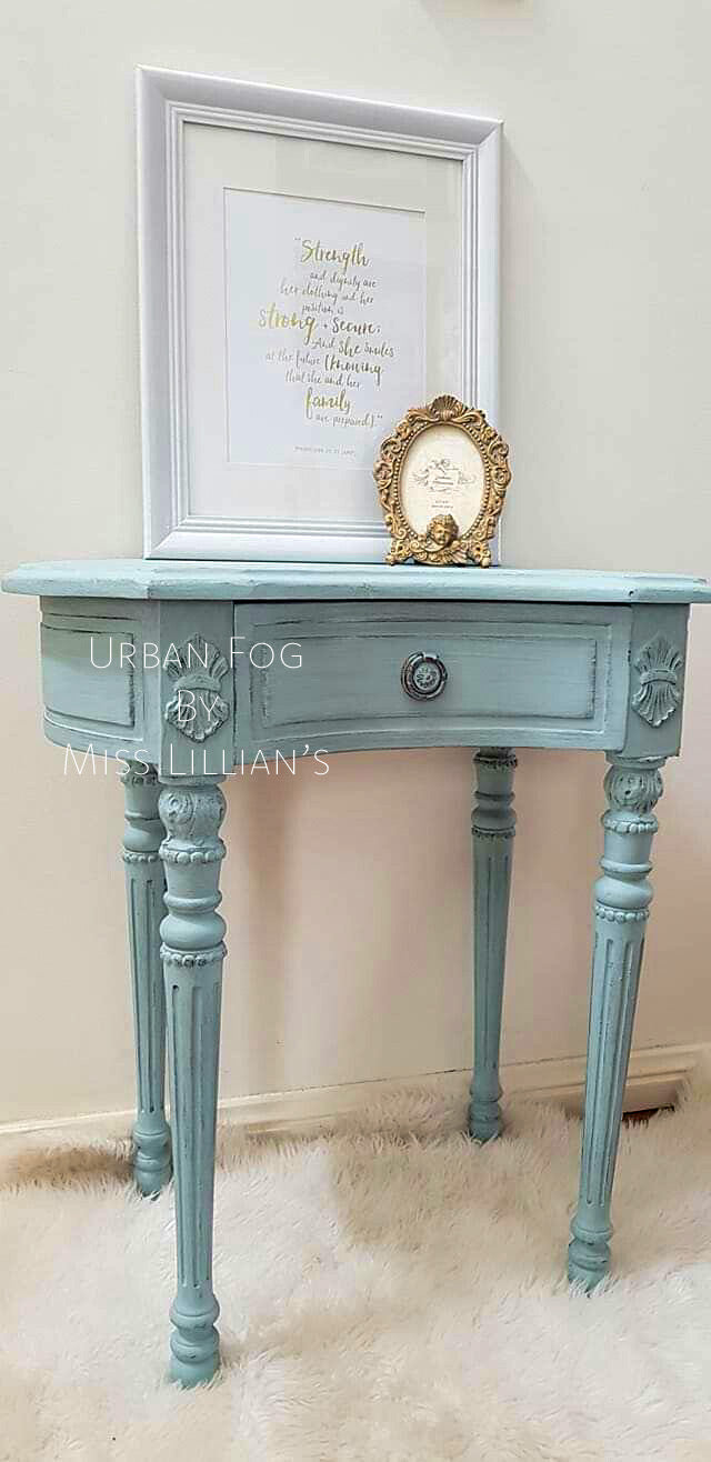 Urban Fog – Soft Misty Blue-Green Chalk Style Paint | Miss Lillian’s NO WAX Chock Paint Glowing Greens Collection