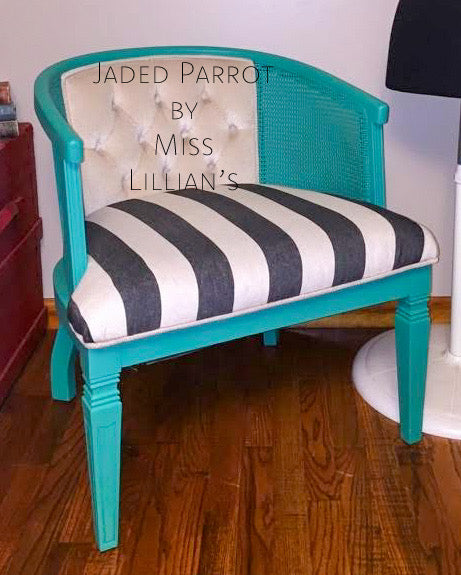 Jaded Parrot – vibrant teal green chalk style paint | Miss Lillian’s NO WAX Chock Paint Glowing Greens Collection