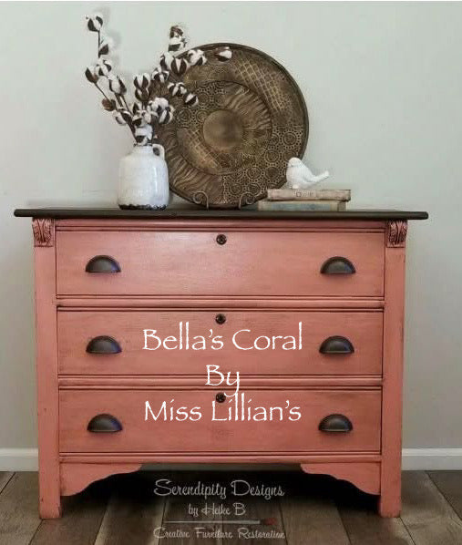 Bella’s Coral – Soft Coral Pink Chalk Style Paint | Miss Lillian’s NO WAX Chock Paint Cheerful Corals & Opulent Oranges Collection