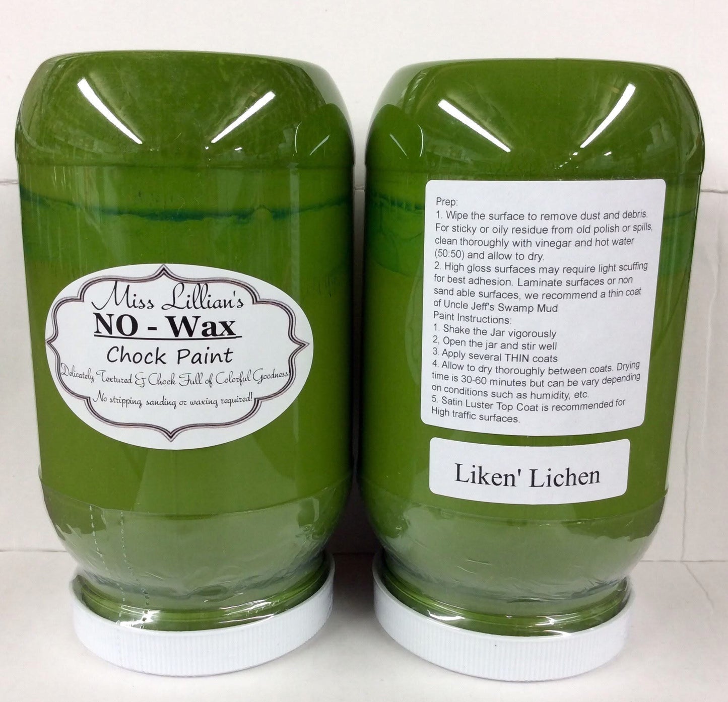 Liken’ Lichen – earthy olive green with mossy undertones chalk style paint | Miss Lillian’s NO WAX Chock Paint Glowing Greens Collection