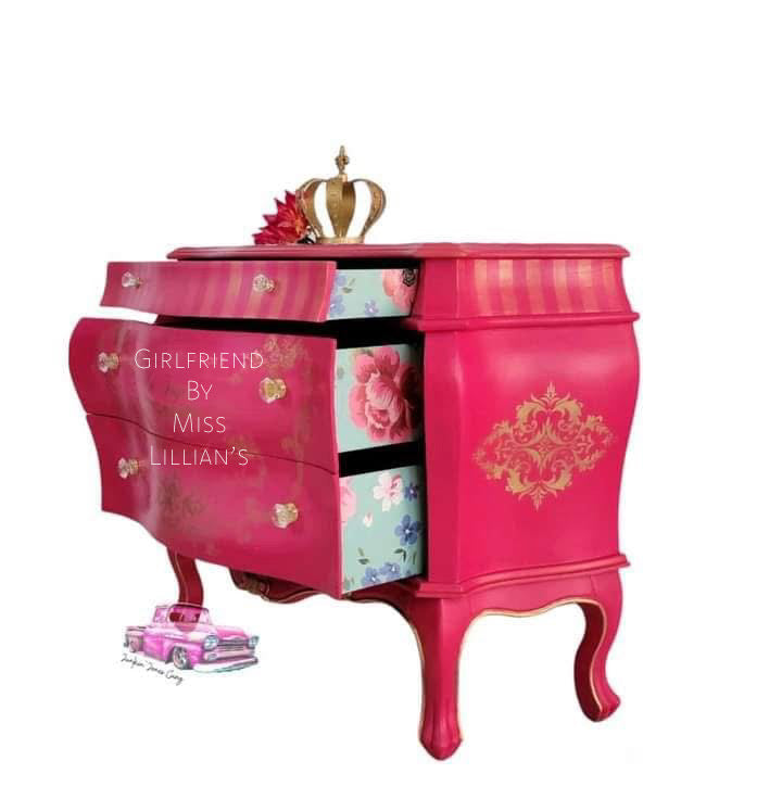 Girlfriend – Bold Vibrant Pink Chalk Style Paint | Miss Lillian’s NO WAX Chock Paint Perfect Pinks & Rich Reds Collection