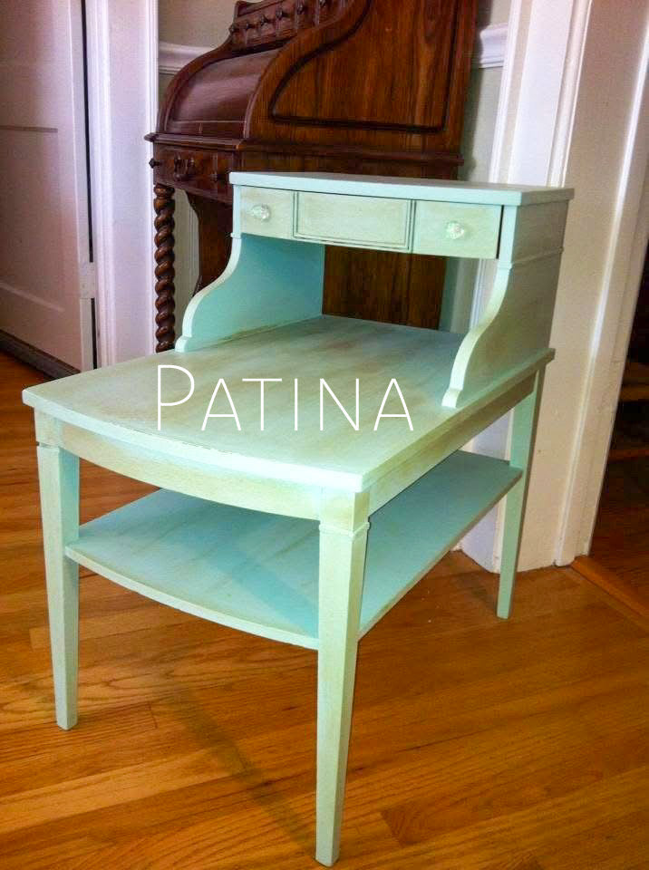 Patina – Muted green with soft blue undertones chalk style paint | Miss Lillian’s NO WAX Chock Paint Glowing Greens Collection