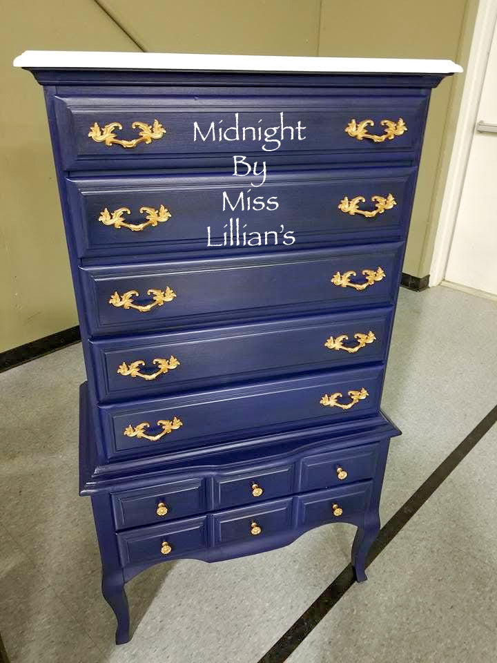 Midnight – Deep Navy Blue Chalk Style Paint | Miss Lillian’s NO WAX Chock Paint Beautiful Blues Collection