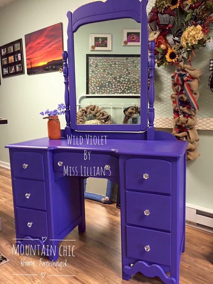 Wild Violet – bold, vibrant violet purple chalk style paint | Miss Lillian’s NO WAX Chock Paint Passionate Purples Collection