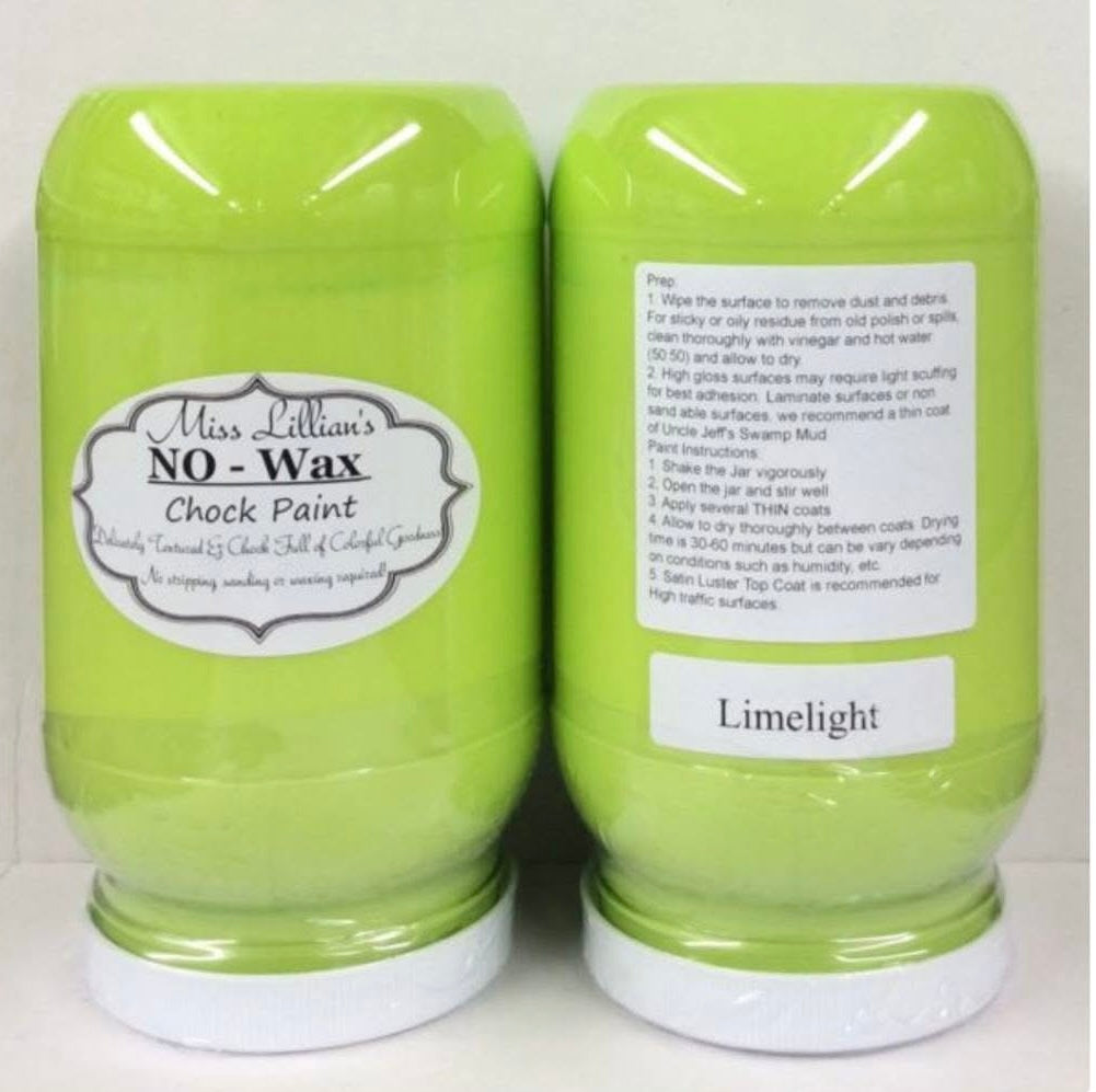 Limelight – vibrant citrus lime green chalk style paint | Miss Lillian’s NO WAX Chock Paint Glowing Greens Collection