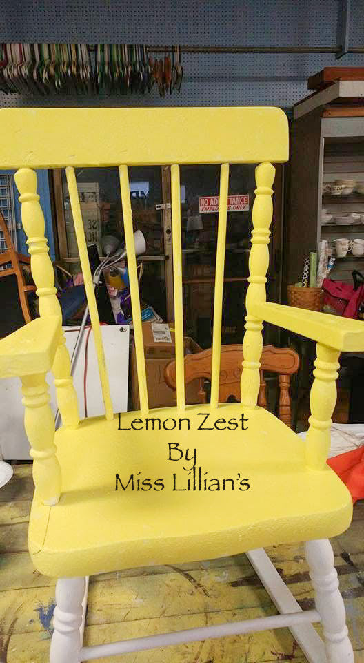 Lemon Zest – Bright Citrus Yellow chalk style paint | Miss Lillian’s NO WAX Chock Paint Yummy Yellows Collection