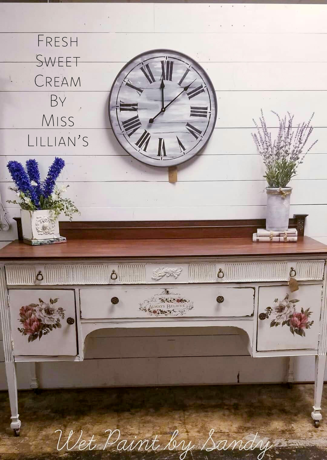 Fresh Sweet Cream – soft warm cream chalk style paint | Miss Lillian’s NO WAX Chock Paint Classic Creams & Whispering Whites Collection