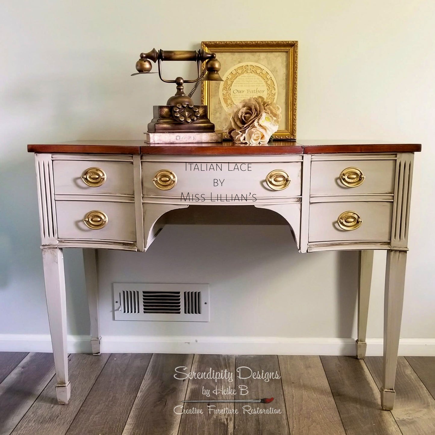 Italian Lace – delicate soft ivory white chalk style paint | Miss Lillian’s NO WAX Chock Paint Classic Creams & Whispering Whites Collection