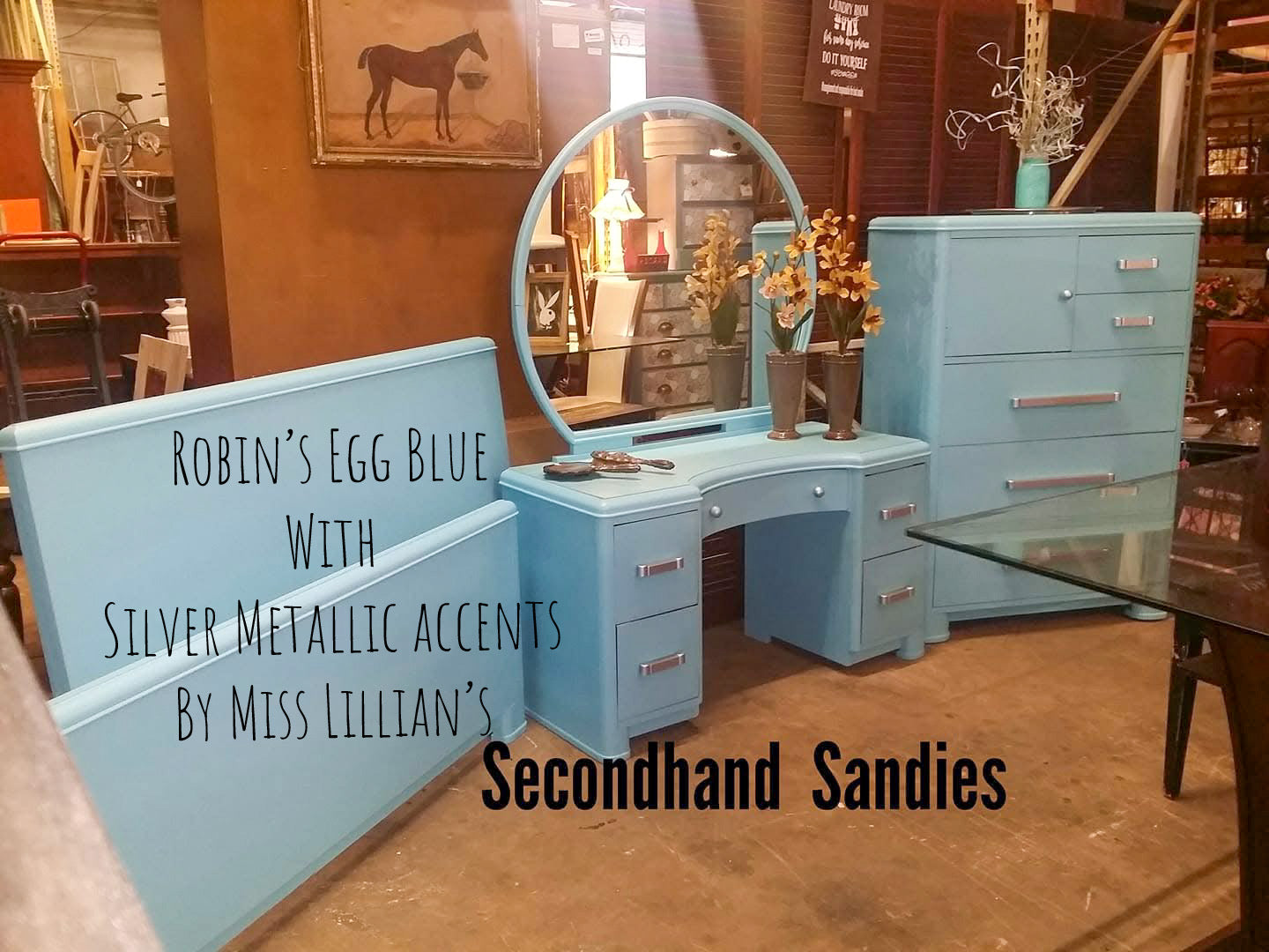 Robin’s Egg Blue – Soft Sky Blue Chalk Style Paint | Miss Lillian’s NO WAX Chock Paint Beautiful Blues Collection