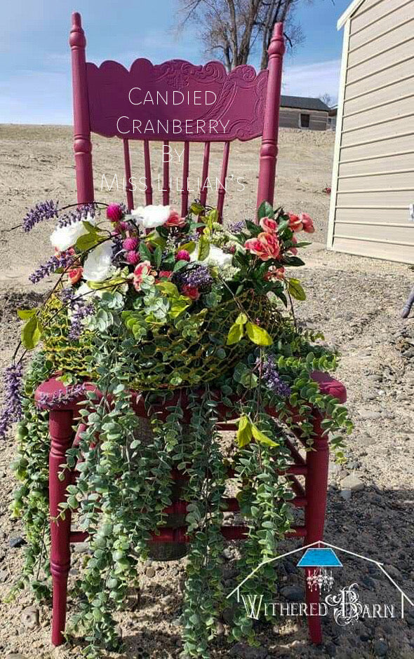 Candied Cranberry- Deep Cranberry Red Chalk Style Paint | Miss Lillian’s NO WAX Chock Paint Perfect Pinks & Rich Reds Collection