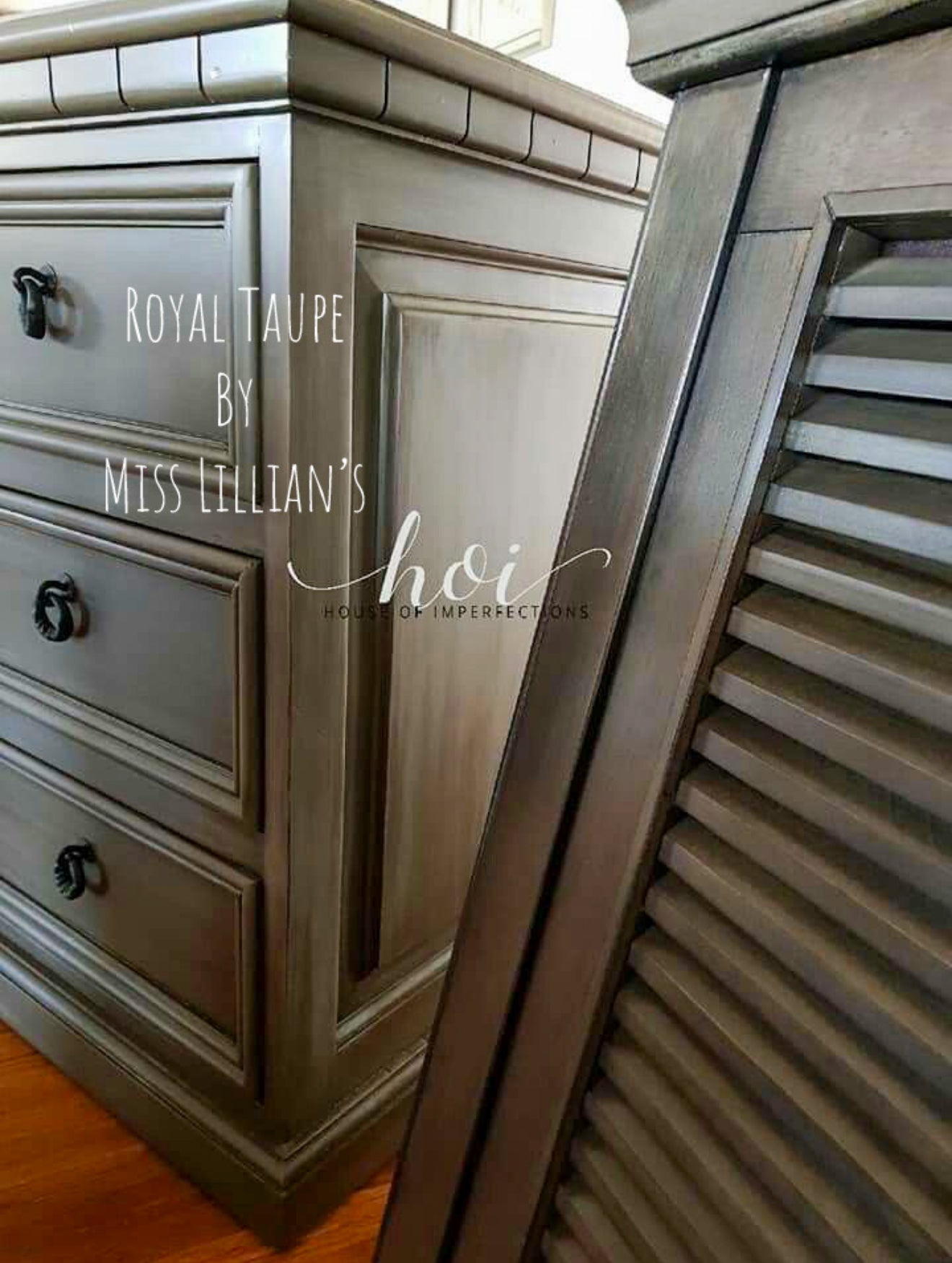 Royal Taupe – rich earthy taupe chalk style paint | Miss Lillian’s NO WAX Chock Paint Gorgeous Grays Collection