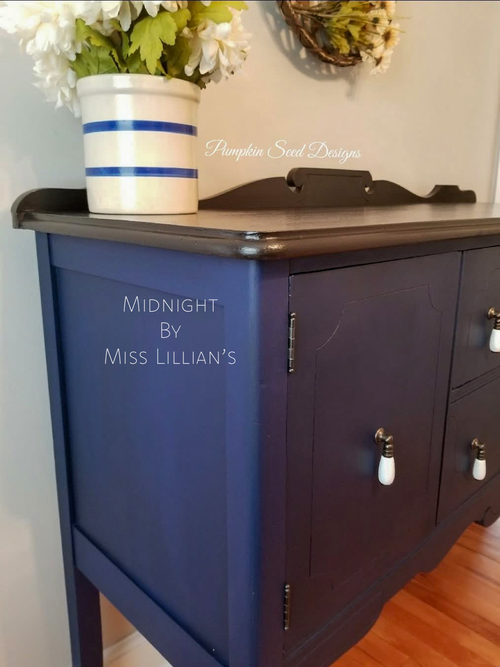 Midnight – Deep Navy Blue Chalk Style Paint | Miss Lillian’s NO WAX Chock Paint Beautiful Blues Collection