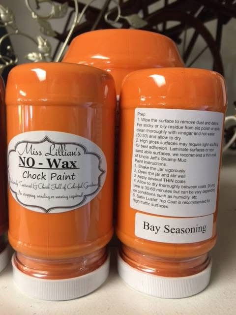 Bay Seasoning – Bright Orange Chalk Style Paint | Miss Lillian’s NO WAX Chock Paint Cheerful Corals & Opulent Oranges Collection