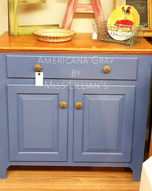 Americana Gray – vintage blue-gray chalk style paint | Miss Lillian’s NO WAX Chock Paint Gorgeous Grays Collection