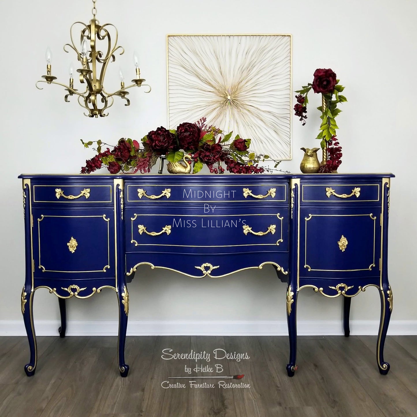 Midnight – Deep Navy Blue Chalk Style Paint | Miss Lillian’s NO WAX Chock Paint Beautiful Blues Collection
