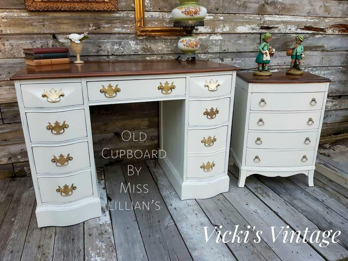 Old Cupboard – aged cream beige chalk style paint | Miss Lillian’s NO WAX Chock Paint Classic Creams & Whispering Whites Collection