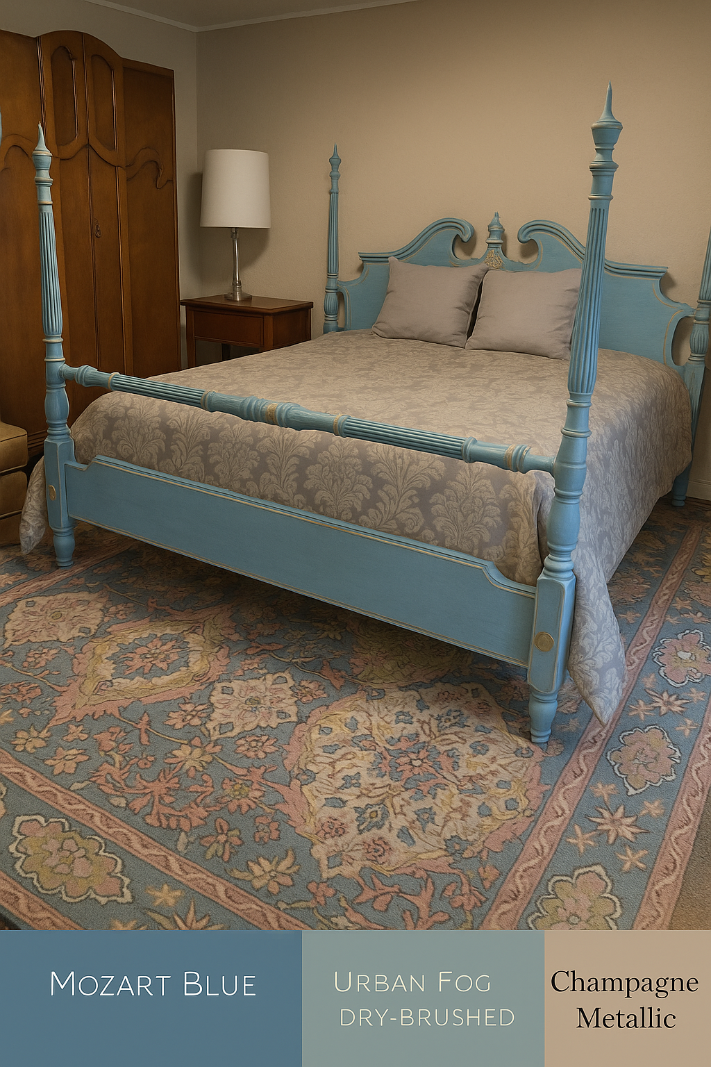 Mozart Blue – muted gray-blue chalk style paint | Miss Lillian’s NO WAX Chock Paint Beautiful Blues Collection