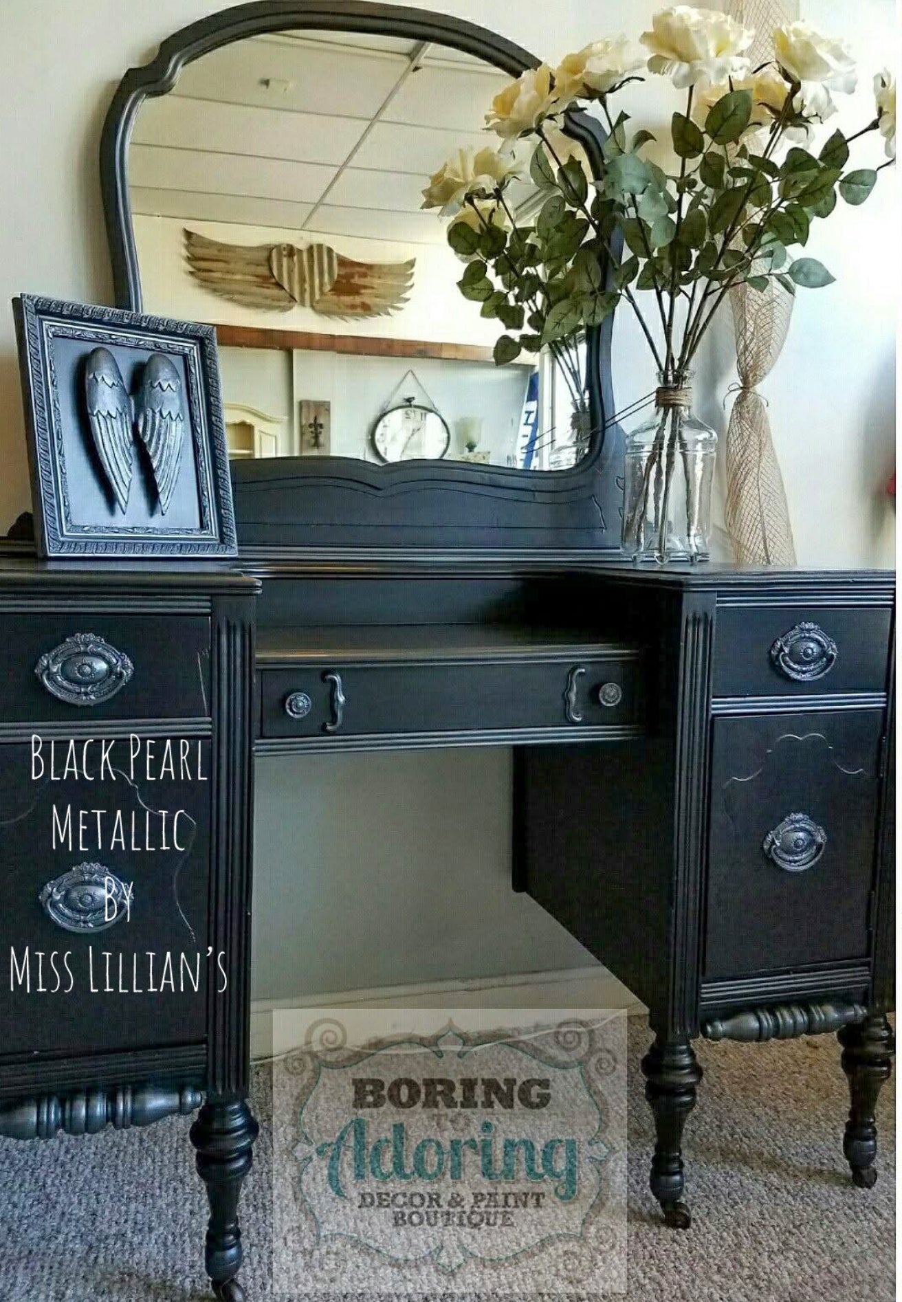 Black Pearl Metallic Paint – Rich Ebony Sheen | Magical Metallic Paint Collection by Miss Lillian’s