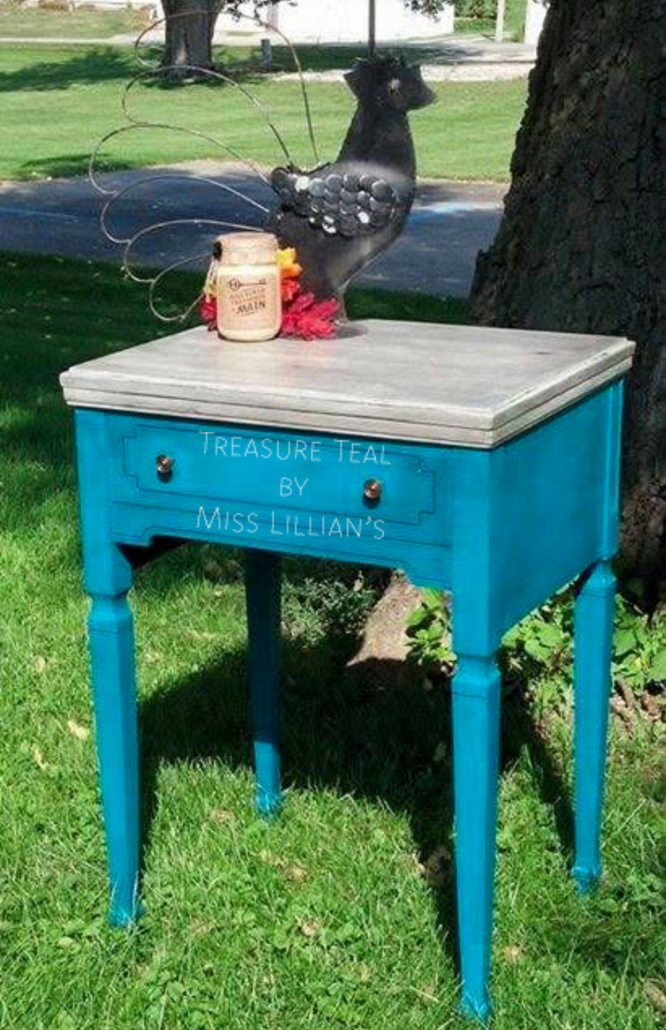 Treasure Teal – rich jewel-tone teal chalk style paint | Miss Lillian’s NO WAX Chock Paint Totally Turquoise & Teal Collection