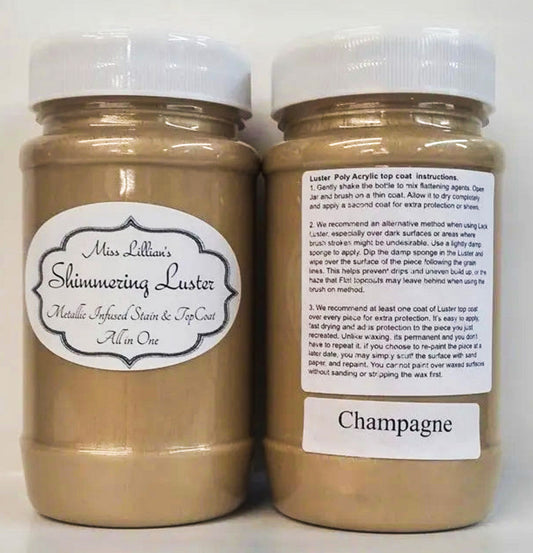 Champagne Metallic Shimmering Luster Topcoat-Miss Lillian’s Semi-Gloss Protective Finish