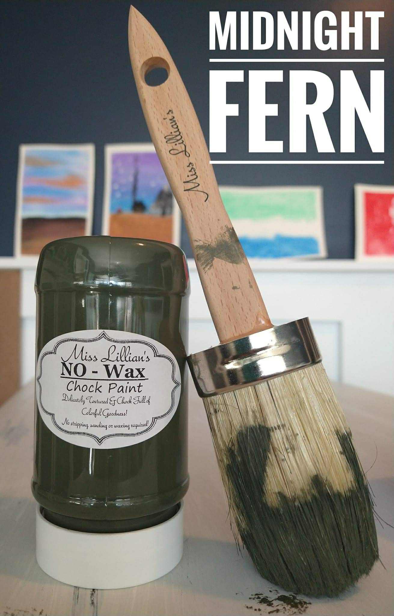 Midnight Fern – Deep forest green chalk style paint | Miss Lillian’s NO WAX Chock Paint Glowing Greens Collection