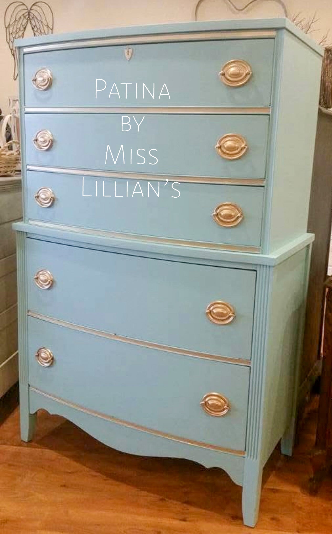 Patina – Muted green with soft blue undertones chalk style paint | Miss Lillian’s NO WAX Chock Paint Glowing Greens Collection