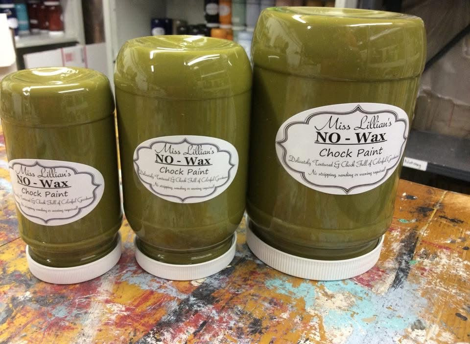 Olive U More – Warm olive green chalk style paint | Miss Lillian’s NO WAX Chock Paint Glowing Greens Collection