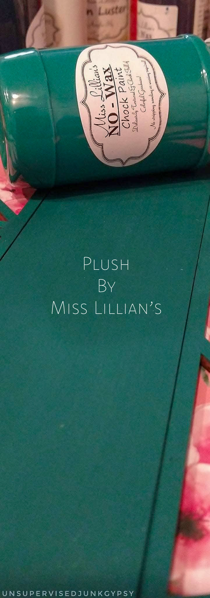 Plush – Rich jewel-toned teal green chalk style paint | Miss Lillian’s NO WAX Chock Paint Glowing Greens Collection