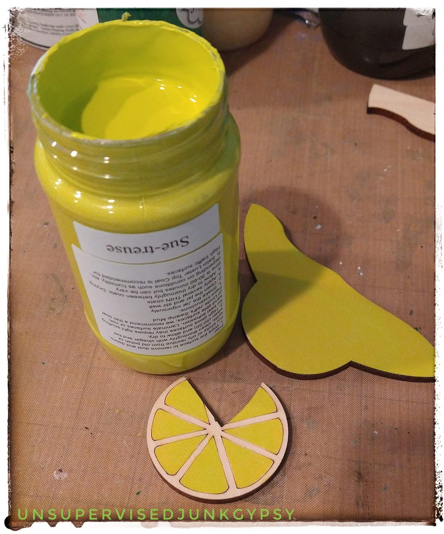 Sue-treuse – Bright chartreuse green with citrus yellow undertones chalk style paint | Miss Lillian’s NO WAX Chock Paint Glowing Greens Collection