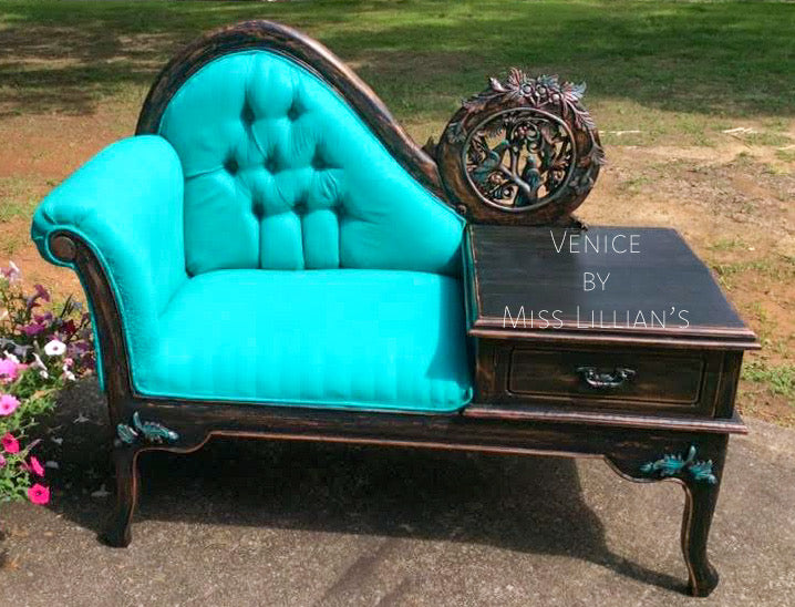 Venice – vibrant teal green chalk style paint | Miss Lillian’s NO WAX Chock Paint Glowing Greens Collection