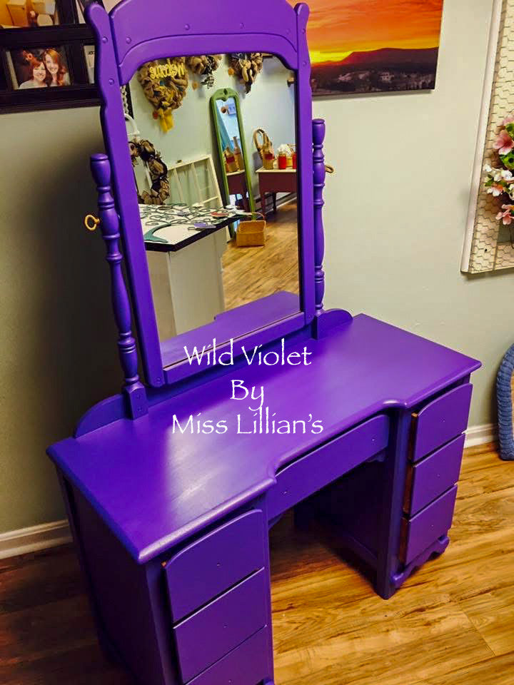 Wild Violet – bold, vibrant violet purple chalk style paint | Miss Lillian’s NO WAX Chock Paint Passionate Purples Collection