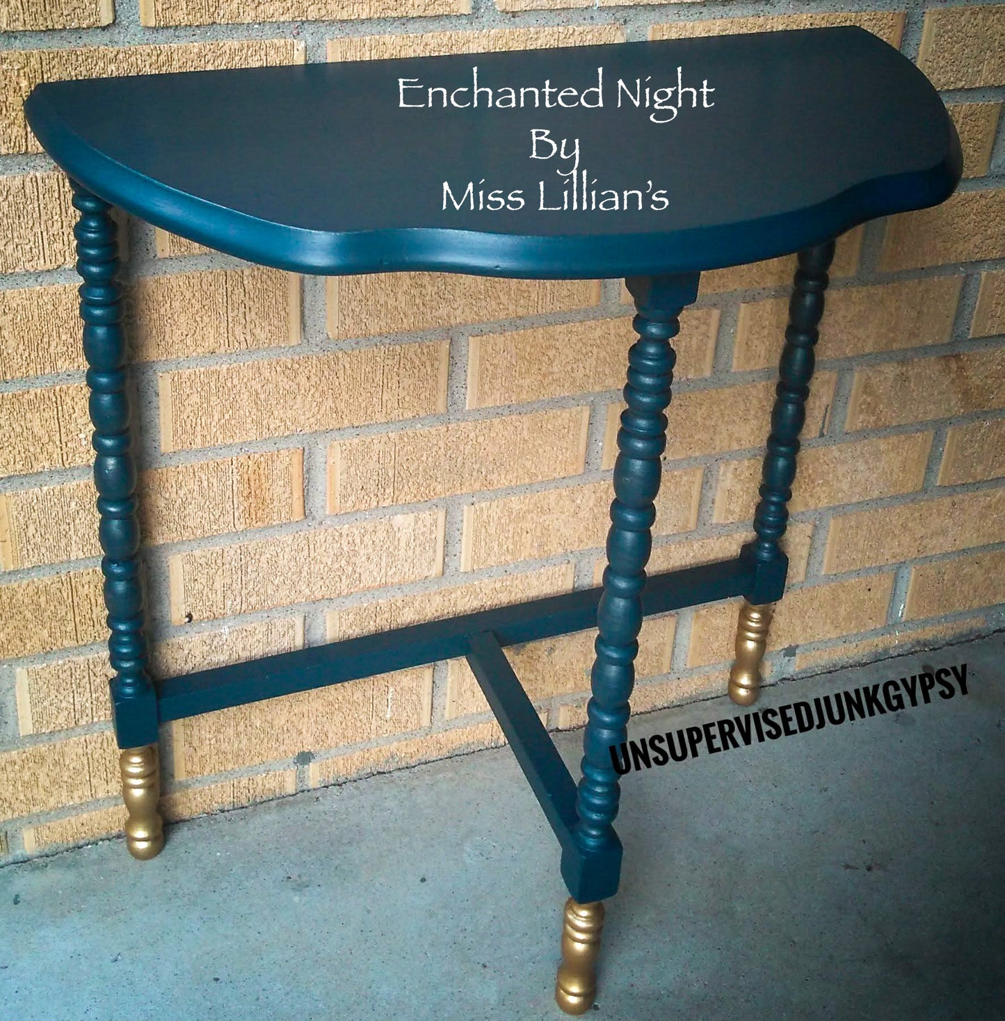 Enchanted Night – deep midnight teal navy chalk style paint | Miss Lillian’s NO WAX Chock Paint Beautiful Blues Collection