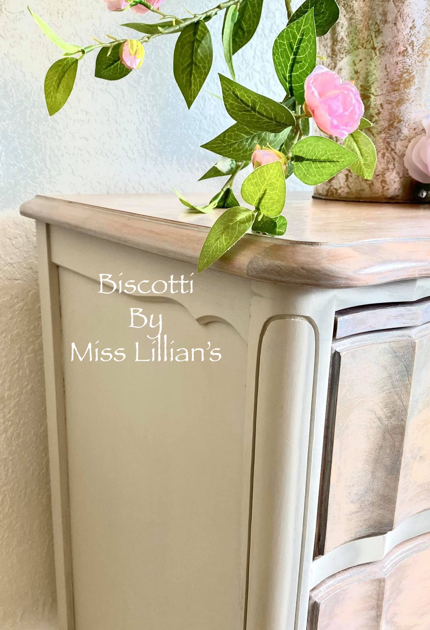 Biscotti – Soft Warm Beige chalk style paint | Miss Lillian’s NO WAX Chock Paint Bold Blacks & Browns Collection