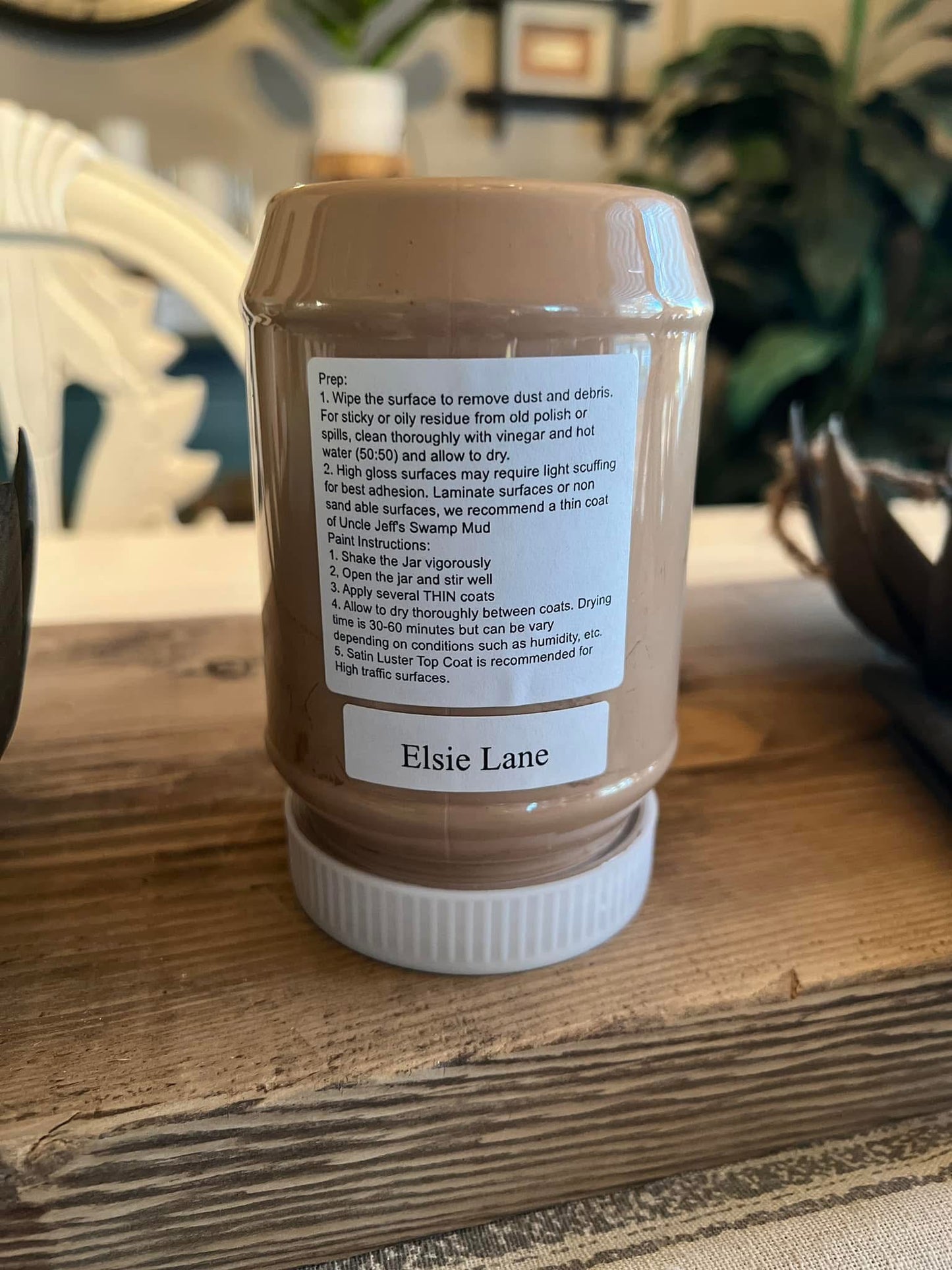 Elsie Lane – Warm, Earthy Taupe chalk style paint | Miss Lillian’s NO WAX Chock Paint Bold Blacks & Browns Collection