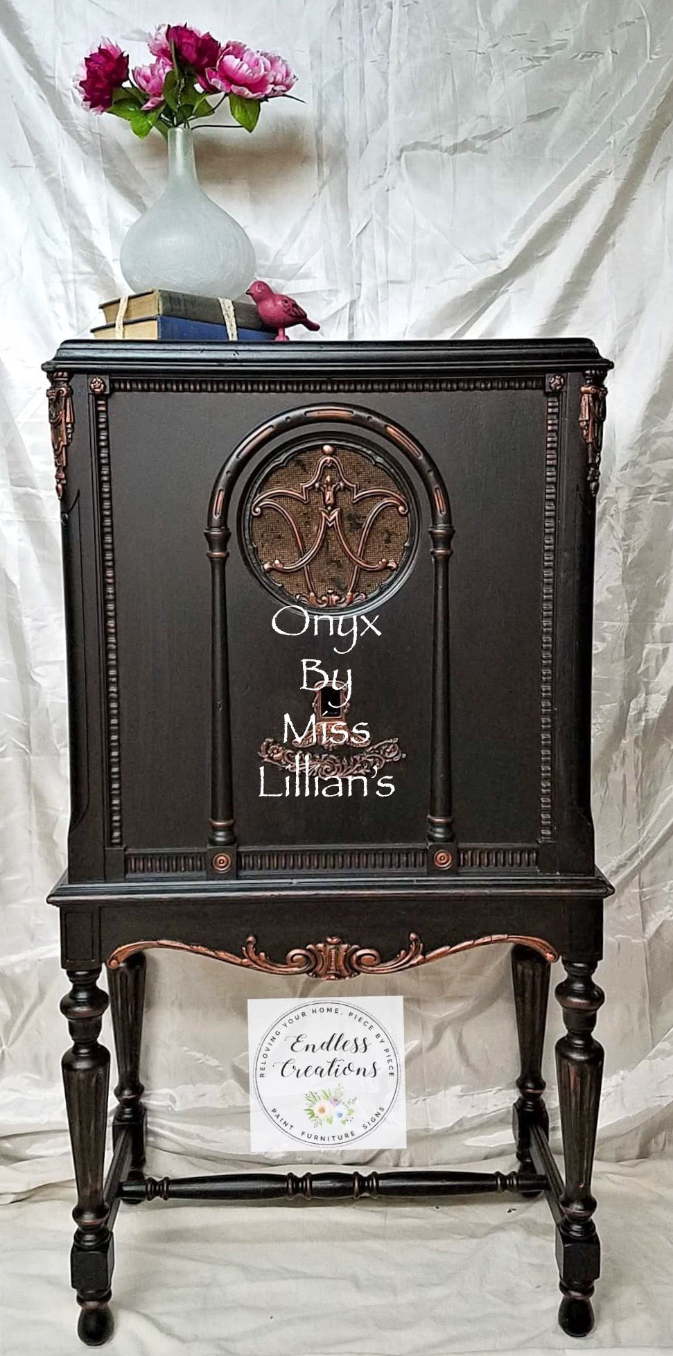 Onyx – Bold Jet Black chalk style paint | Miss Lillian’s NO WAX Chock Paint Bold Blacks & Browns Collection