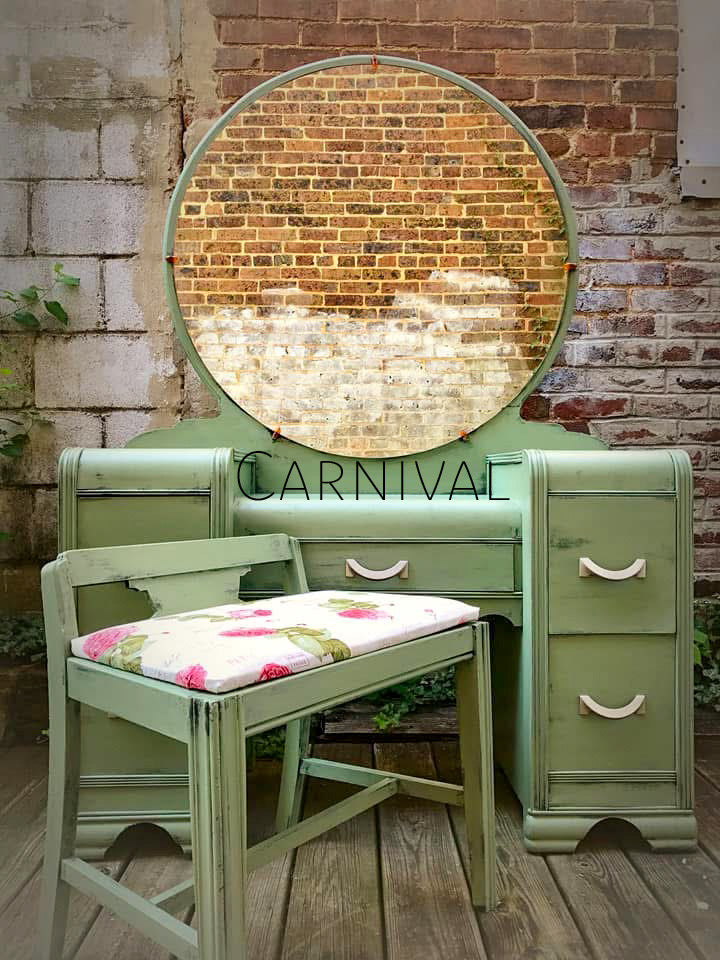 Carnival – Soft Mid Fern Green Chalk Style Paint | Miss Lillian’s NO WAX Chock Paint Glowing Greens Collection