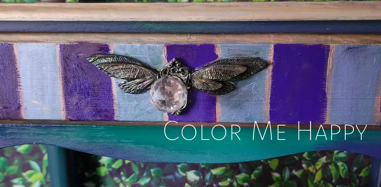 Color Me Happy – vibrant periwinkle purple-blue chalk style paint | Miss Lillian’s NO WAX Chock Paint Beautiful Blues Collection