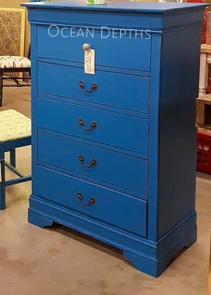 Ocean Depths – Teal Blue Chalk Style Paint | Miss Lillian’s NO WAX Chock Paint Beautiful Blues Collection
