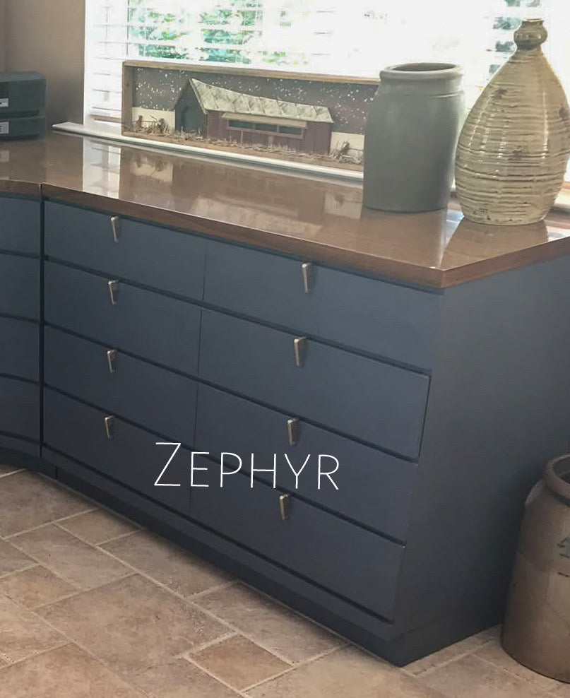 Zephyr – Dusty Blue with Gray and Lavender Undertones Chalk Style Paint | Miss Lillian’s NO WAX Chock Paint Beautiful Blues Collection