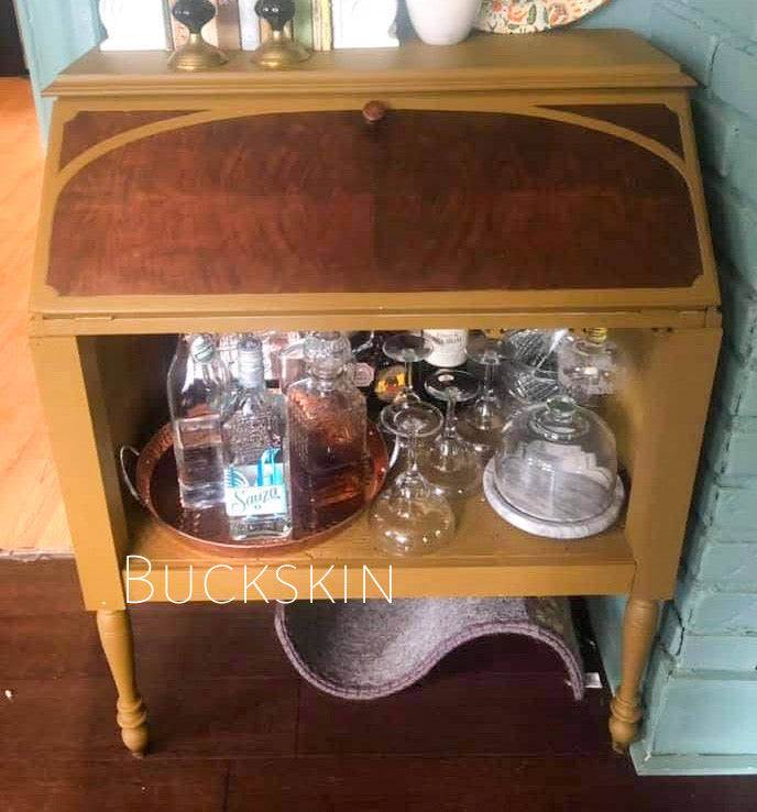 Buckskin – Light Earthy Brown with Umber Undertones chalk style paint | Miss Lillian’s NO WAX Chock Paint Bold Blacks & Browns Collection