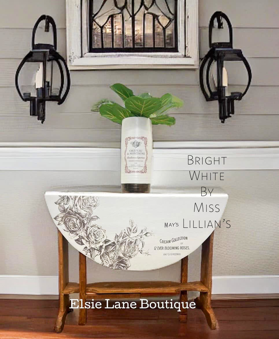 Bright White – crisp pure white chalk style paint | Miss Lillian’s NO WAX Chock Paint Classic Creams & Whispering Whites Collection